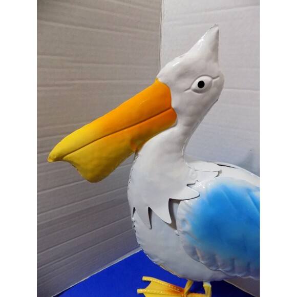 NEW Metal Pelican Sculpture Statue Figurine Coastal Nautical Decor - Picture 5 of 5